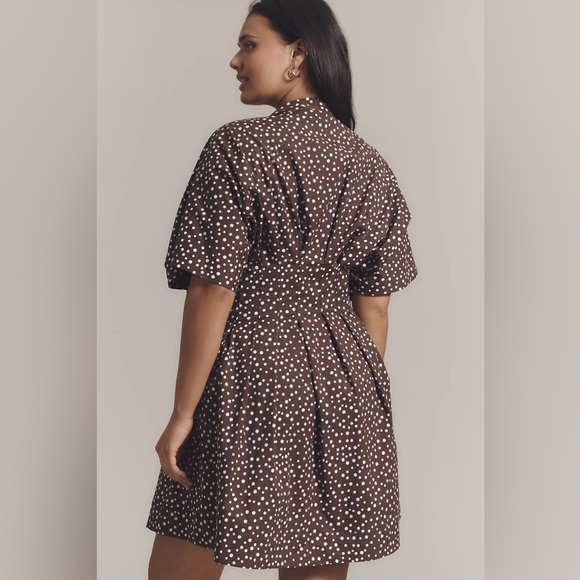 Anthropologie Brown and White Mini Dress - Picture 5 of 6